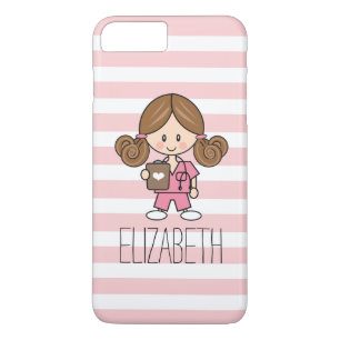 Pink Scrubs Nurse iPhone 7 Plus Case Brunette