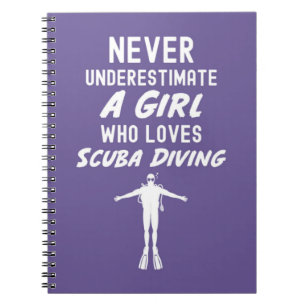 Pink Scuba Diving Gifts For Girls Diver Snorkeling Notebook