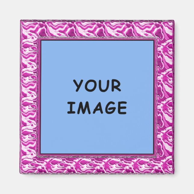 Pink Sculpted Photo Frame Magnet (Front)