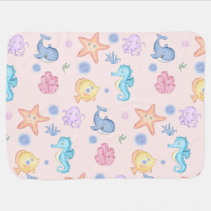 Pink Sea creature Baby Blanket
