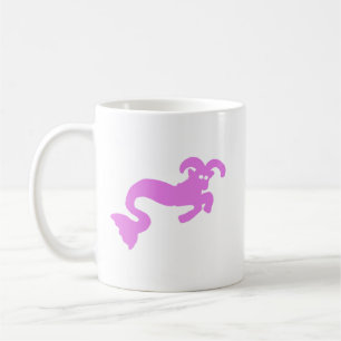 Pink Sea Goat Zodiac Silhouette Mug