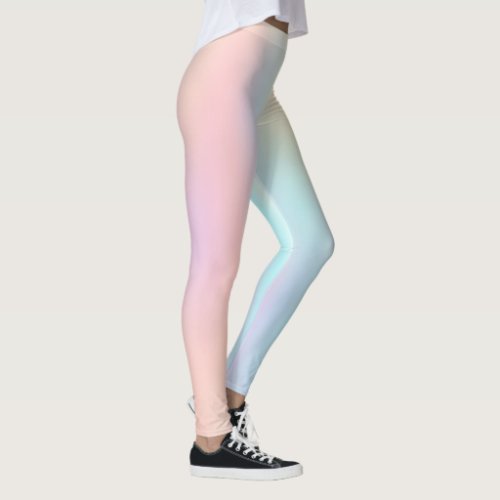 Pink Sea Green Pastel Ombre Leggings