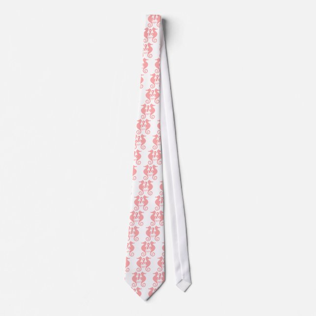 Pink Sea Horses Neck Tie (Front)