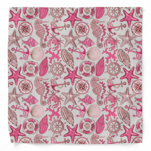 Pink Sea Pattern Bandana