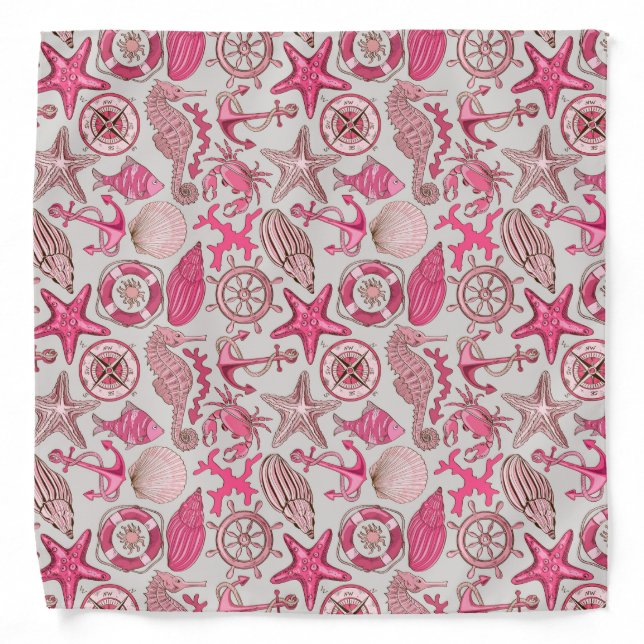 Pink Sea Pattern Bandana (Front)