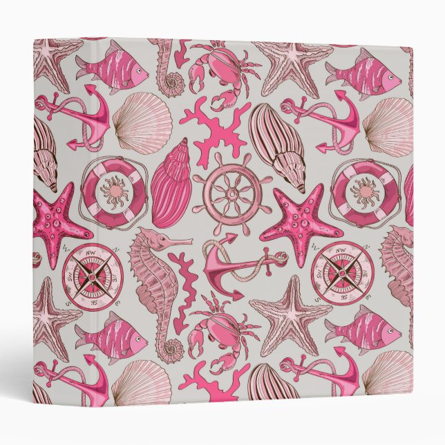 Pink Sea Pattern Binder (Front/Spine)
