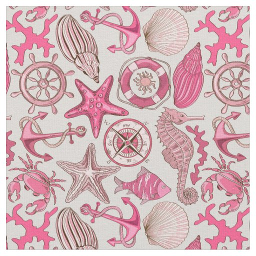 Pink Sea Pattern Fabric