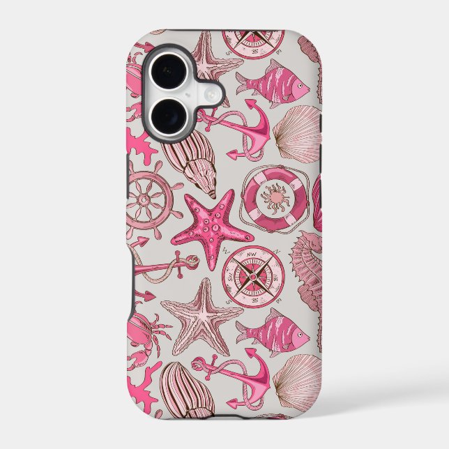 Pink Sea Pattern Iphone Case (Back)