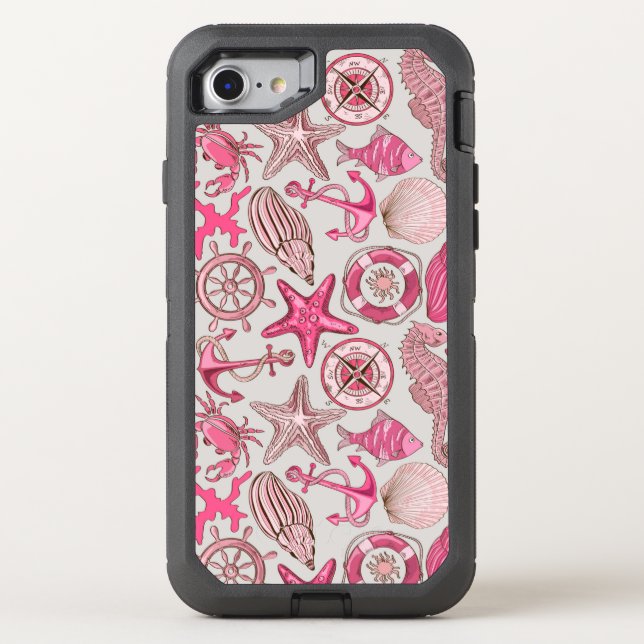 Pink Sea Pattern Otterbox iPhone Case (Back)
