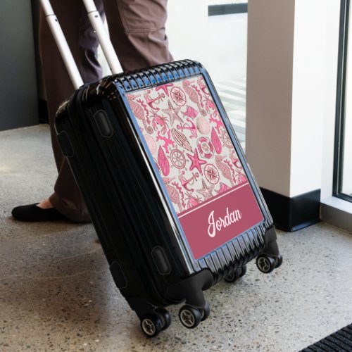Pink Sea Pattern  Personalize Luggage