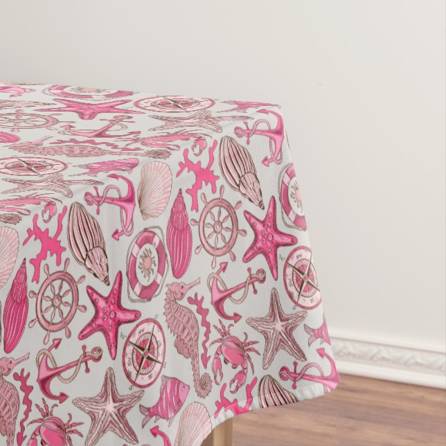 Pink Sea Pattern Tablecloth (In Situ)