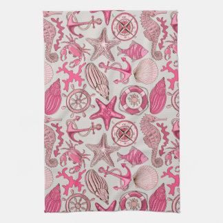 Pink Sea Pattern Towel