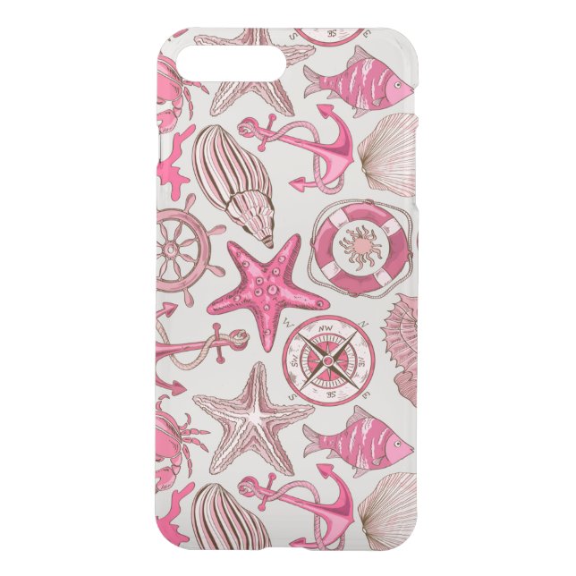 Pink Sea Pattern Uncommon iPhone Case (Back)