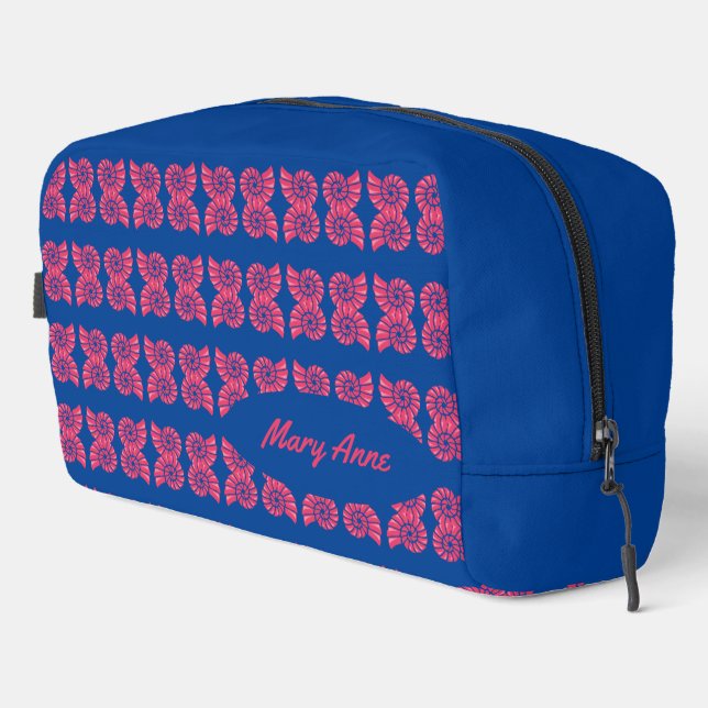 Pink Sea Shell Pattern Dopp Kit (Right Corner)