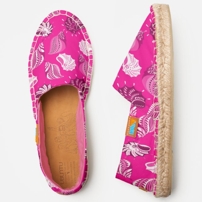 pink sea shells beach ocean espadrilles (Side)