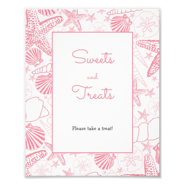 Pink Sea Shells sweets and treats  Photo Print (Front)