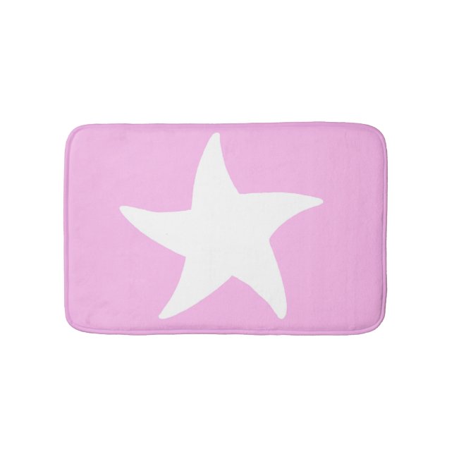 Pink Sea Star Bath Mat (Front)