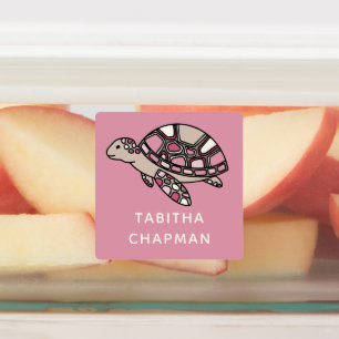 Pink Sea Turtle Labels