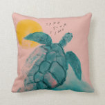 Pink Sea Turtle Painting Throw Pillow<br><div class="desc">"Take your time" by Morgan Harper Nichols</div>