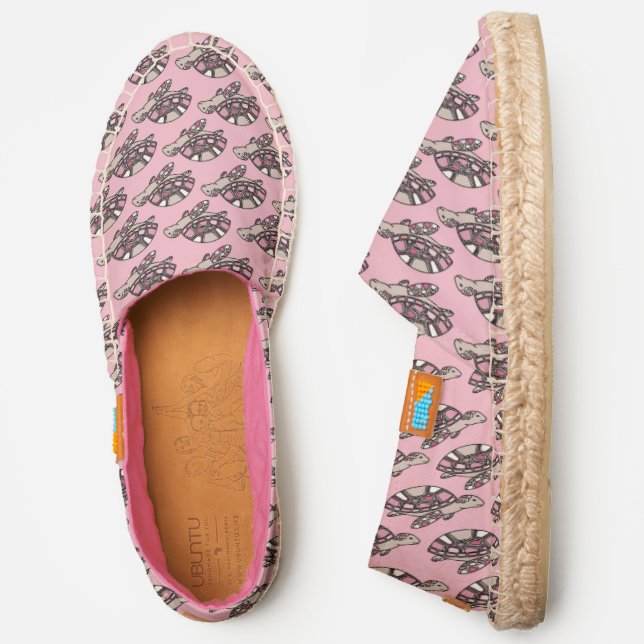 Pink sea Turtle pattern Espadrilles (Side)