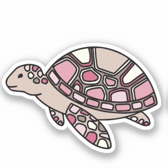 Pink Sea Turtle Sticker (Front)