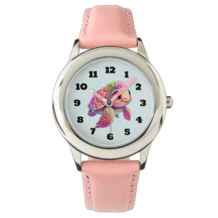 Pink Sea Turtle Whimsical & Cute Watch