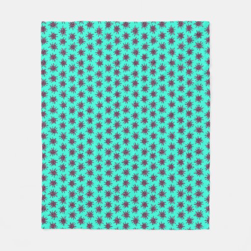 Pink Sea Urchins Aquamarine Fleece Blanket