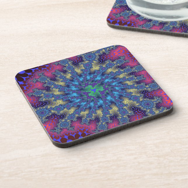 Pink Seafoam Burst Beverage Coaster (Left Side)