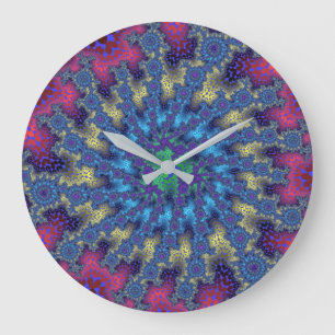 Pink Seafoam Burst Large Clock