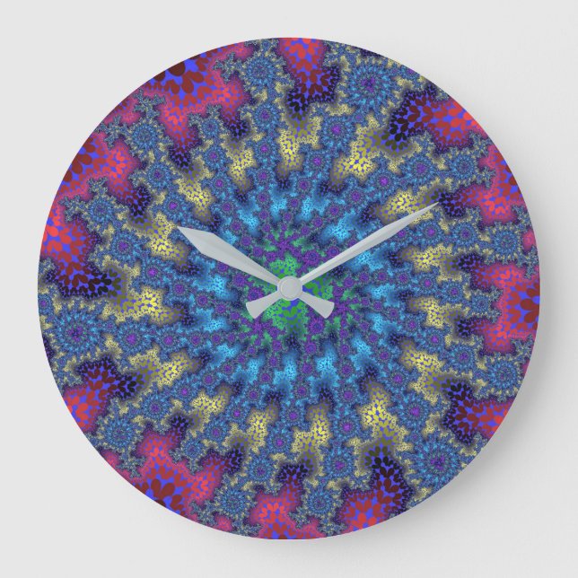 Pink Seafoam Burst Large Clock (Front)