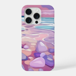 Pink Seaglass, beach, in digital art iPhone 15 Pro Case