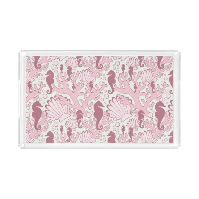 Pink Seahorse Garden Vanity Tray (Front)