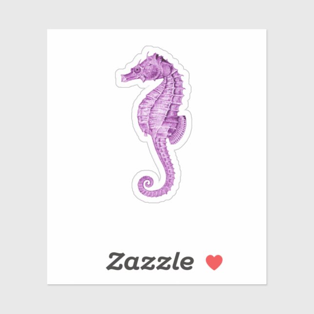 Pink Seahorse Sticker (Sheet)