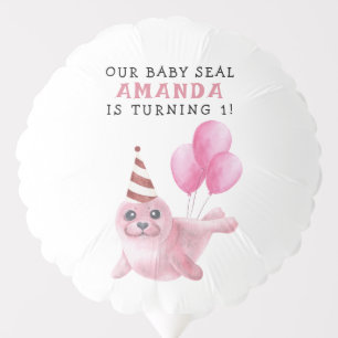 Pink Seal 1st Birthday Under The Sea Balloon
