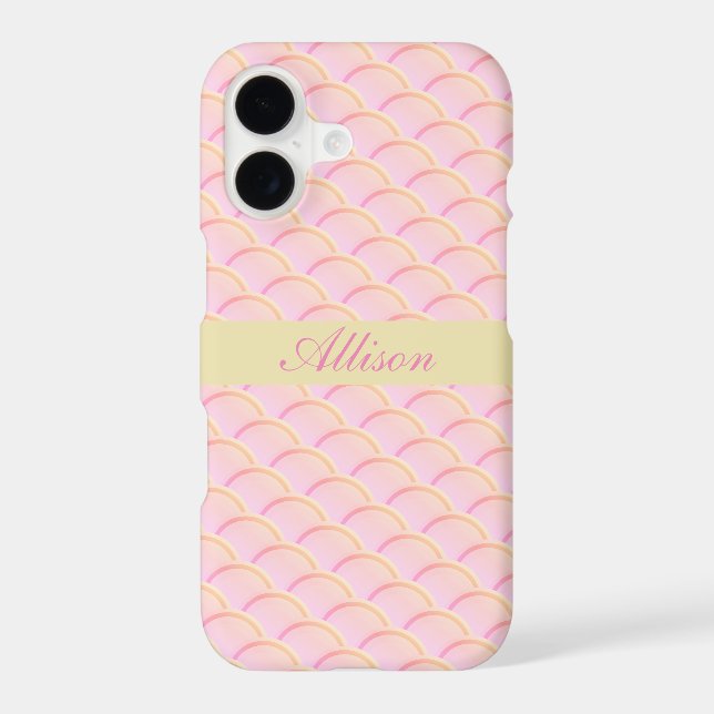 Pink Seamless Circle Pattern Iphone Case (Back)