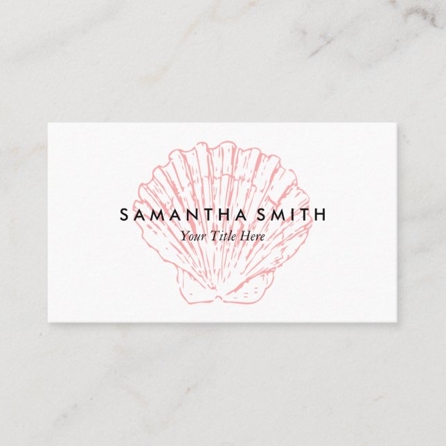 Pink Seashell Business Card (Front)