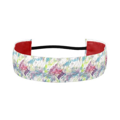 Pink seashell in the sea watercolor painting  athletic headband