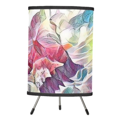 Pink seashell in the sea watercolor painting  tripod lamp