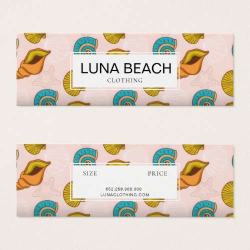 pink Seashell Pattern Clothing Label Hang Tag
