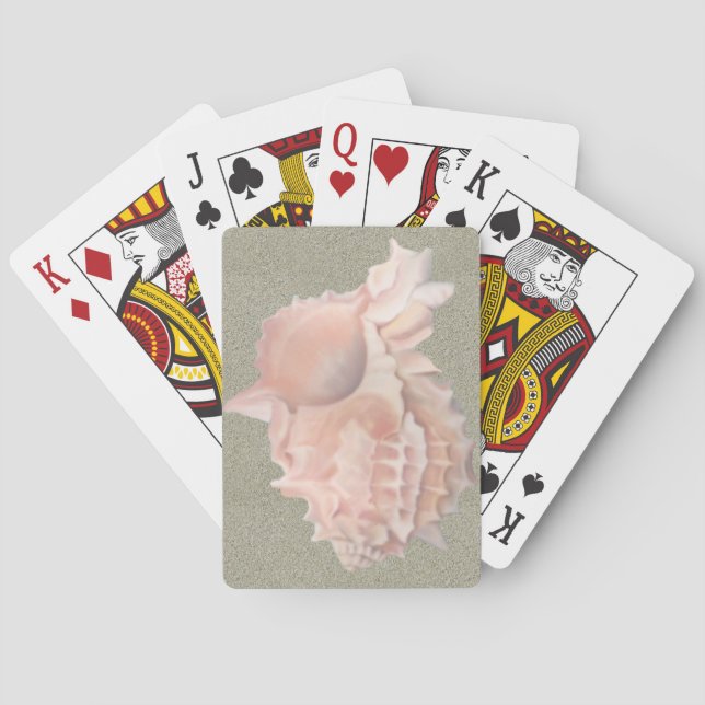 Pink Seashell Play Poker Cards (Back)