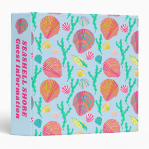 Pink Seashells Beach Vacation Rental Information 3 Ring Binder