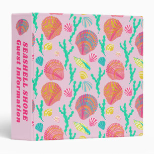 Pink Seashells Beach Vacation Rental Information 3 Ring Binder