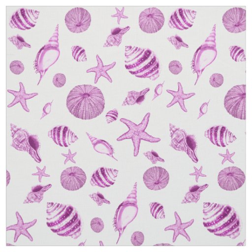 Pink seashells  fabric