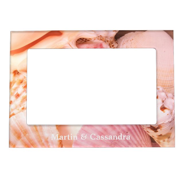 Pink Seashells Magnetic Picture Frame (Front)