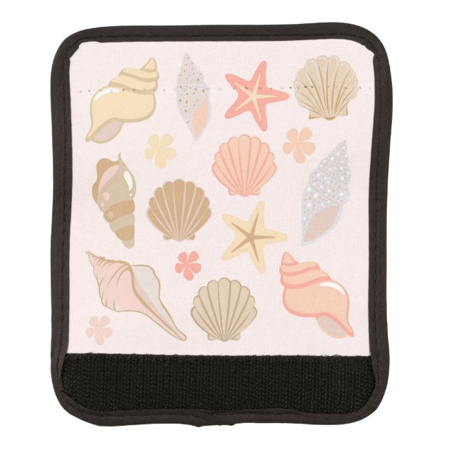 Pink Seashells Pattern Luggage Handle Wrap (Front)