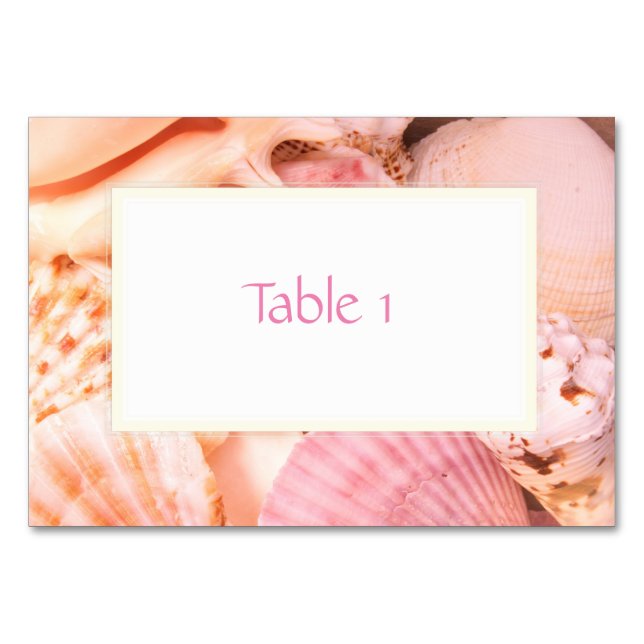 Pink Seashells Table Number (Front)