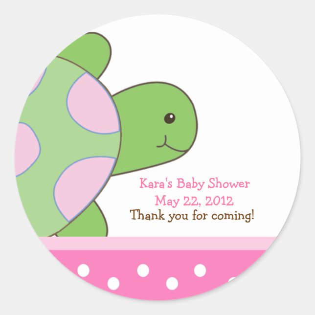 Pink Seaturtle SEA TURTLE Favor Sticker (Front)