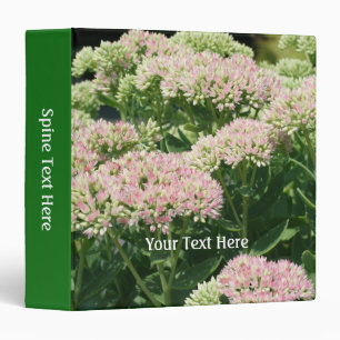 Pink Sedum Flowers Nature Personalized 3 Ring Binder