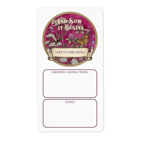 Pink Seed Packet Label – Custom Garden Sticker