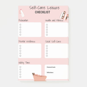 Pink Self-Care Planner - Wellness & Mental Health  Post-it Notes